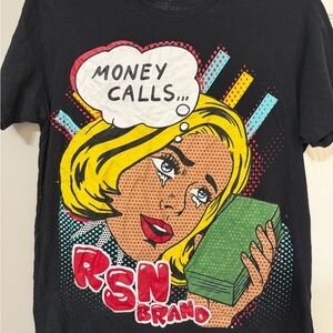Reason Black Graphic Tee with Subtle White Print